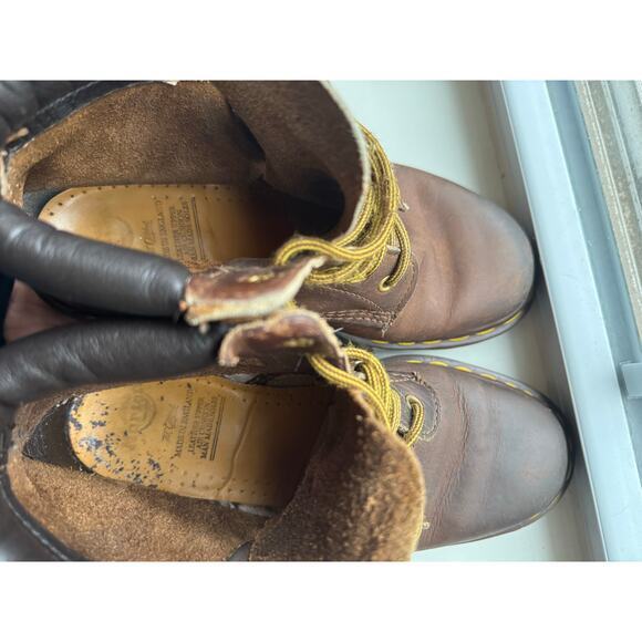 Vintage 90s 939 Dr Marten Leather Boots England Mens 5.5 Womens 7.5 Brown Hiking - Picture 6 of 9